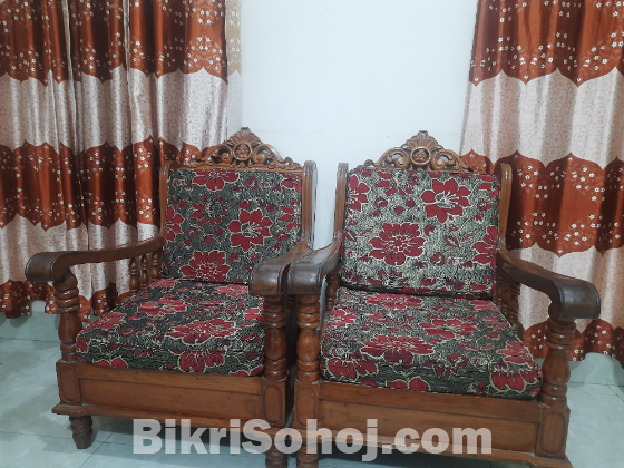 অরিজিনাল চিটাগং টিক সেগুন কাঠের সোফা সেট